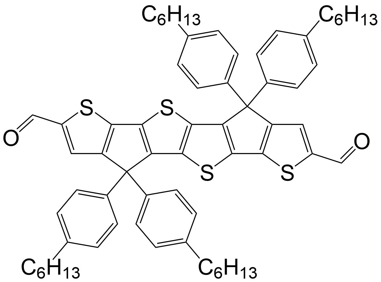 4,4,9,9-四(4-己基苯基)-4,9-二氢-噻吩并[3',2':4,5]环戊二烯并[1,2-b]噻吩[2'',3'':3',4']环戊二烯并[1',2':4,5]噻吩并[2,3-d]噻吩-2,7/2127354-14-5